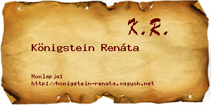 Königstein Renáta névjegykártya